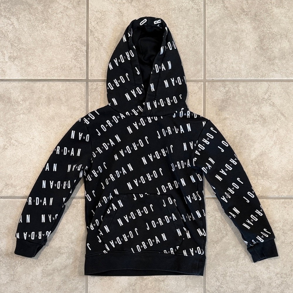 Toddler Jordan Black and White Logo Hoodie
